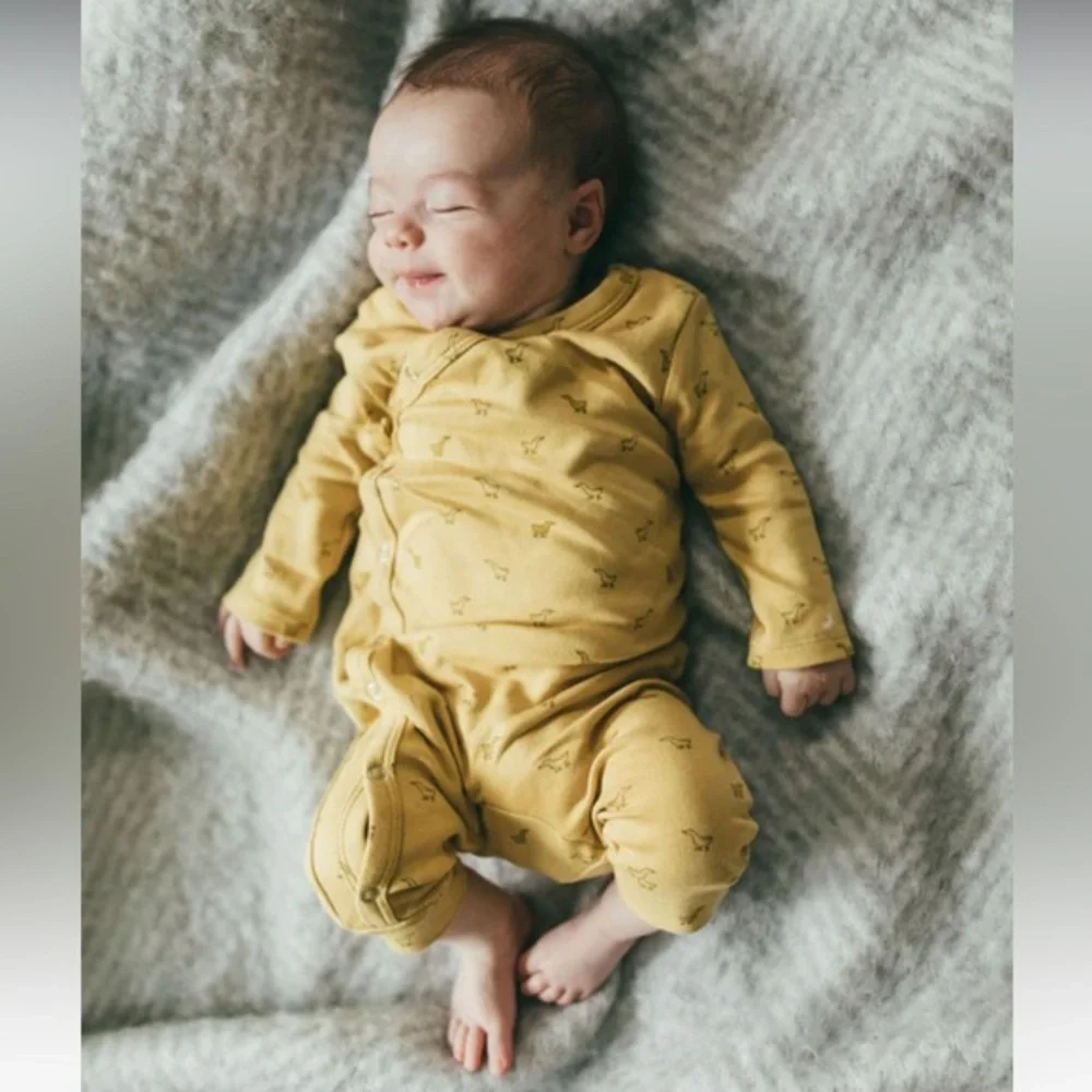 New🌟Pehr-Front Snap Kimono Romper-Hatchling Duck